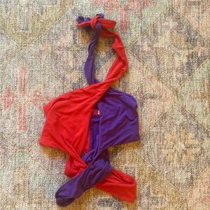 Tyler Mcgillivary Twist Cutout Colorblock Halter top